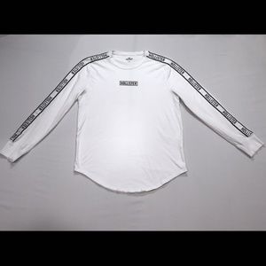 HOLLISTER WHITE CURVED HEM LONGSLEEVE